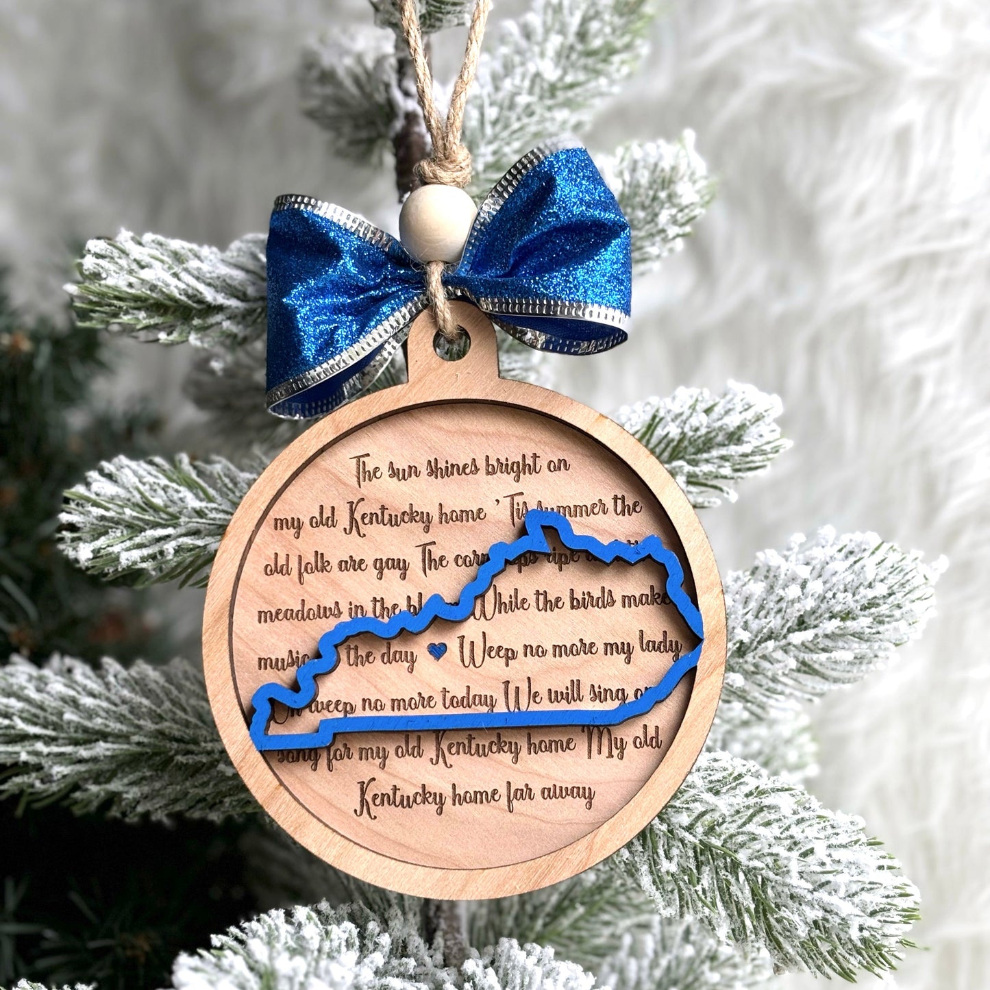 My Old Kentucky Home Christmas Ornament Blue