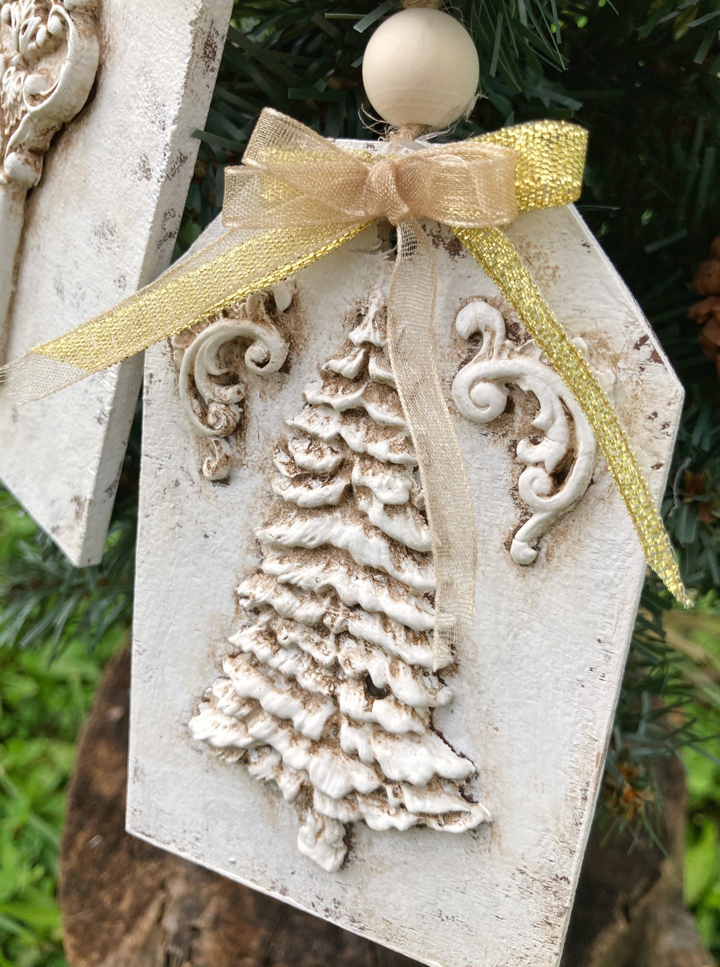 Set of 4 French Country Christmas Ornaments