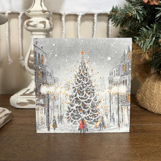 Small Outdoor Christmas Tree Wood Block