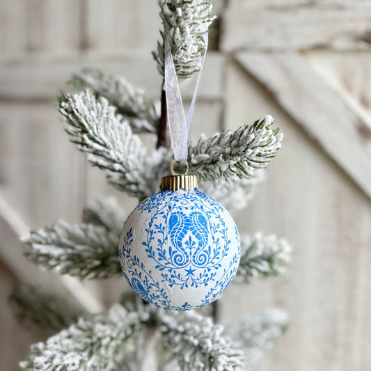 Sea Horse Blue and White Ornament Sets