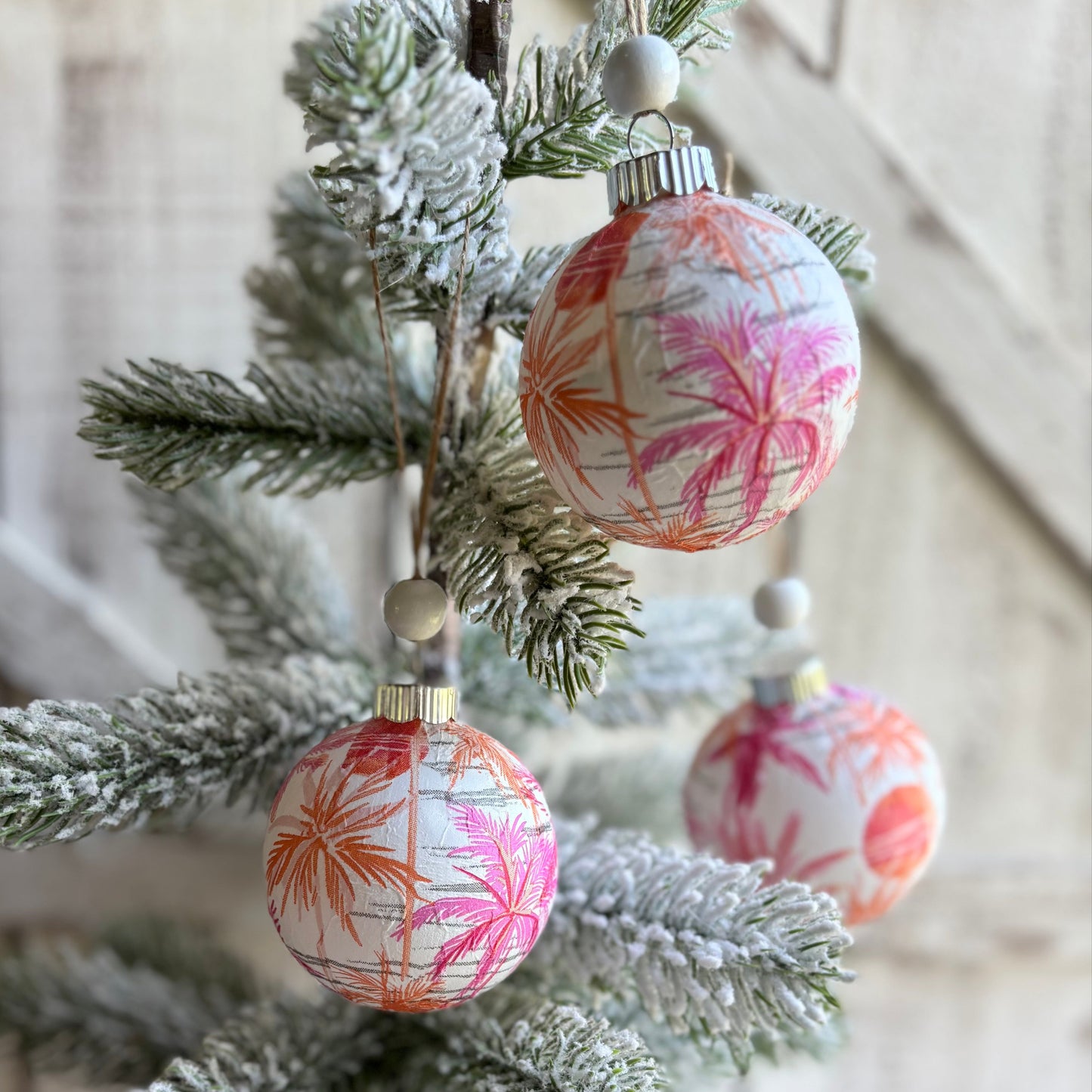 Sunset Palm Tree Ornaments