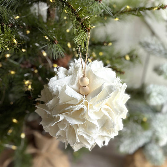 Rag Ball Ornaments for Christmas & Holiday Decor