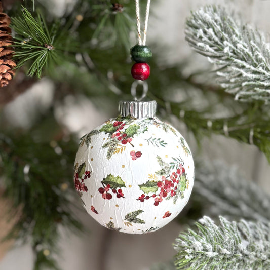 Decorative holly berry Christmas ornaments
