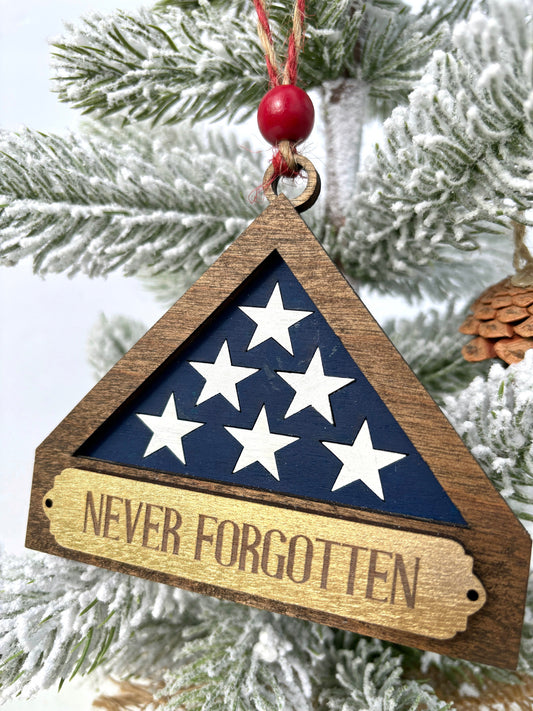 Military Flag Remembrance Ornament