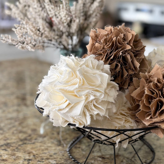 Neutral Rag Balls Bowl Fillers for Decorating Dough Bowls or Trays