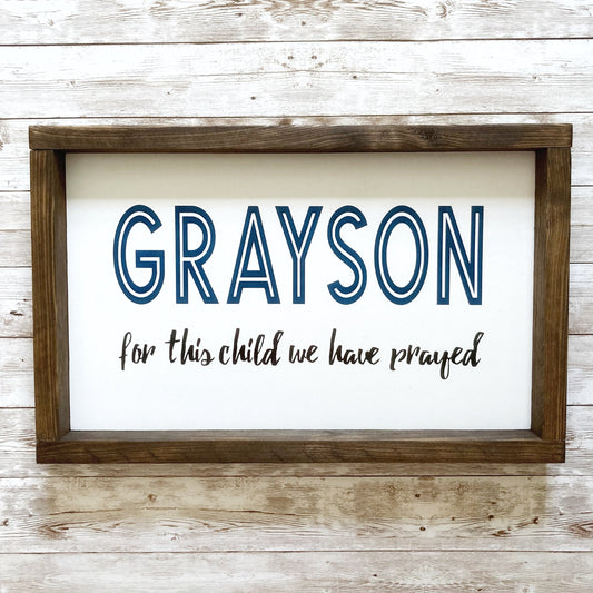 Personalized Nursery Name Wood Sign for a Boy or Girl