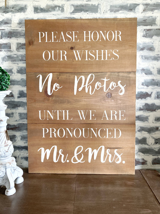 Large Unplugged Ceremony Wood Sign