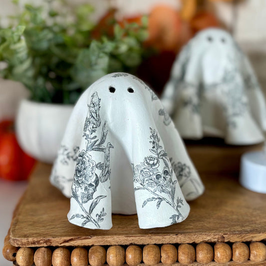 Clay Ghost Gothic Raven & Floral