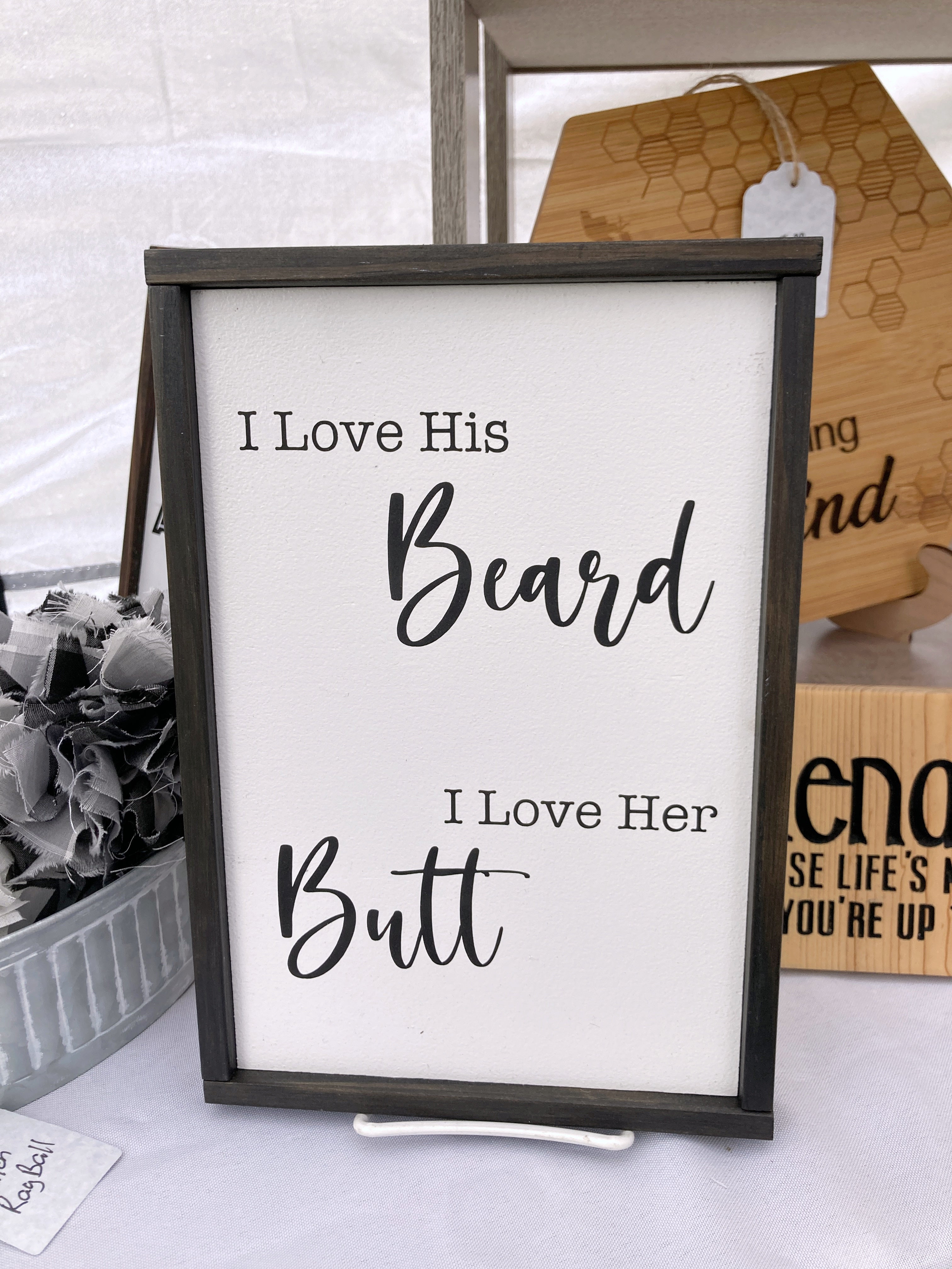 I like her butt - I like his beard - Signs - 2024 humor signs