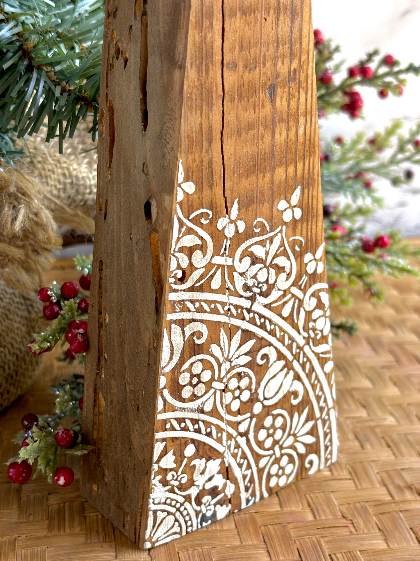 Wooden Trees with Relief Design