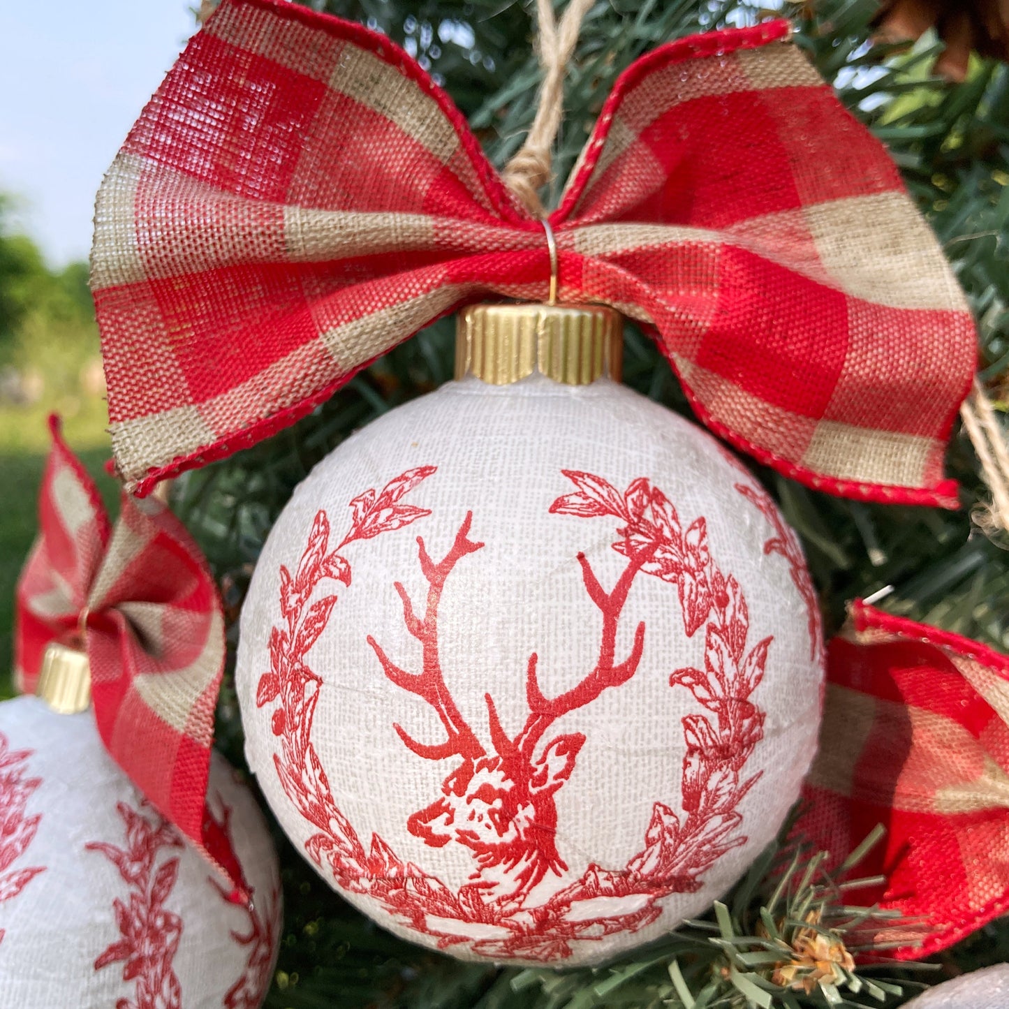 Sets of Reindeer Handmade Christmas Ornaments