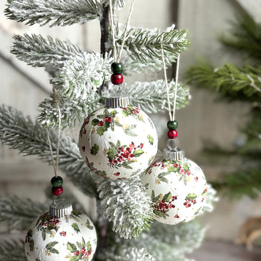 Sets of Holly Berry Ornaments