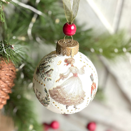 Sets of 12 Days of Christmas Oranments Cream