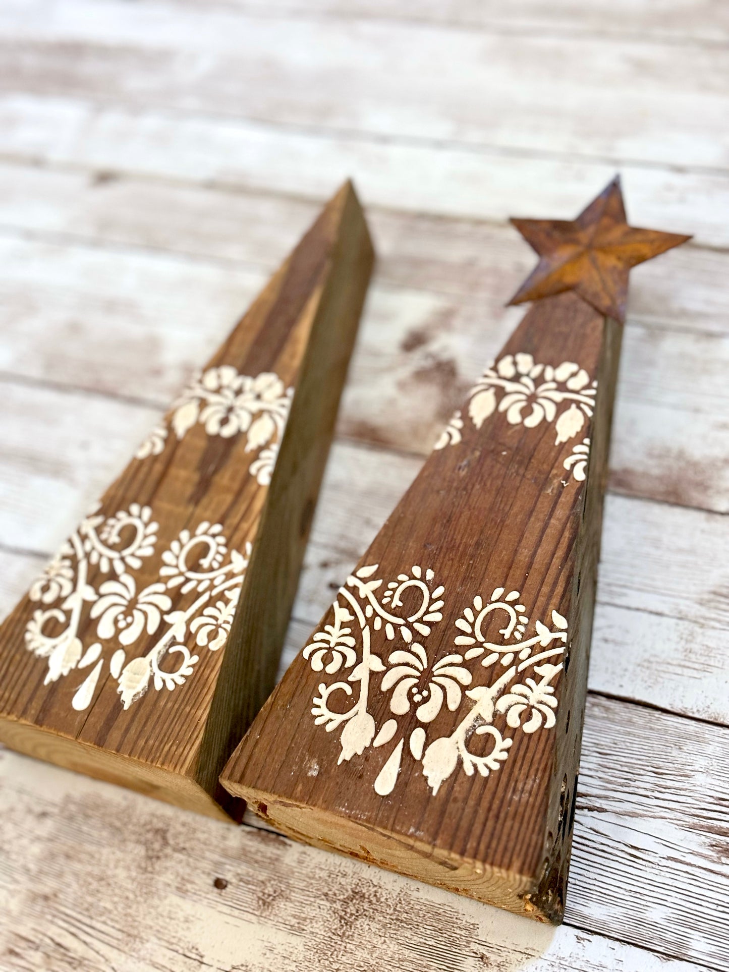 Wooden Trees with Relief Design