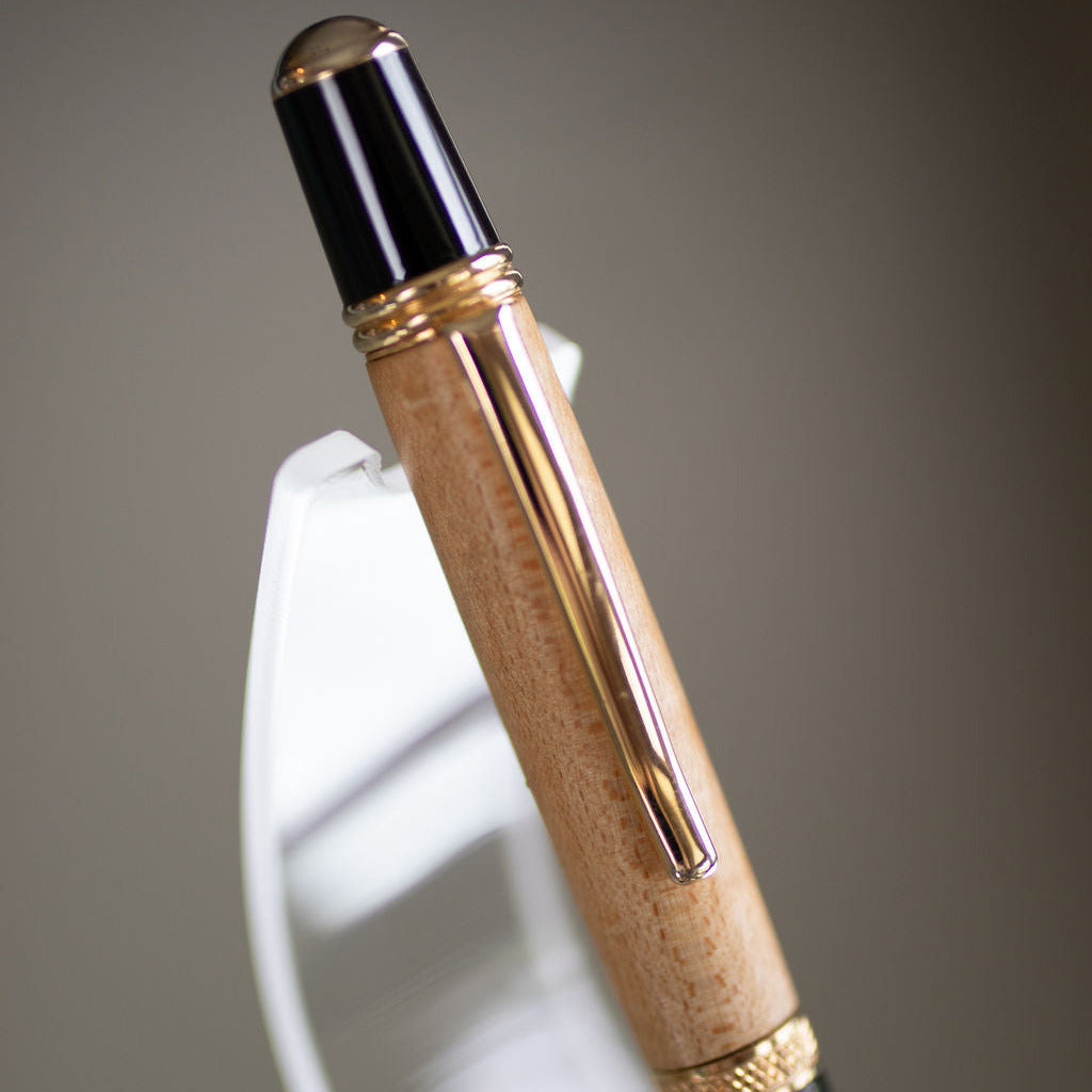 Hand Turned Maple Wood Pen-Wall Street II Style