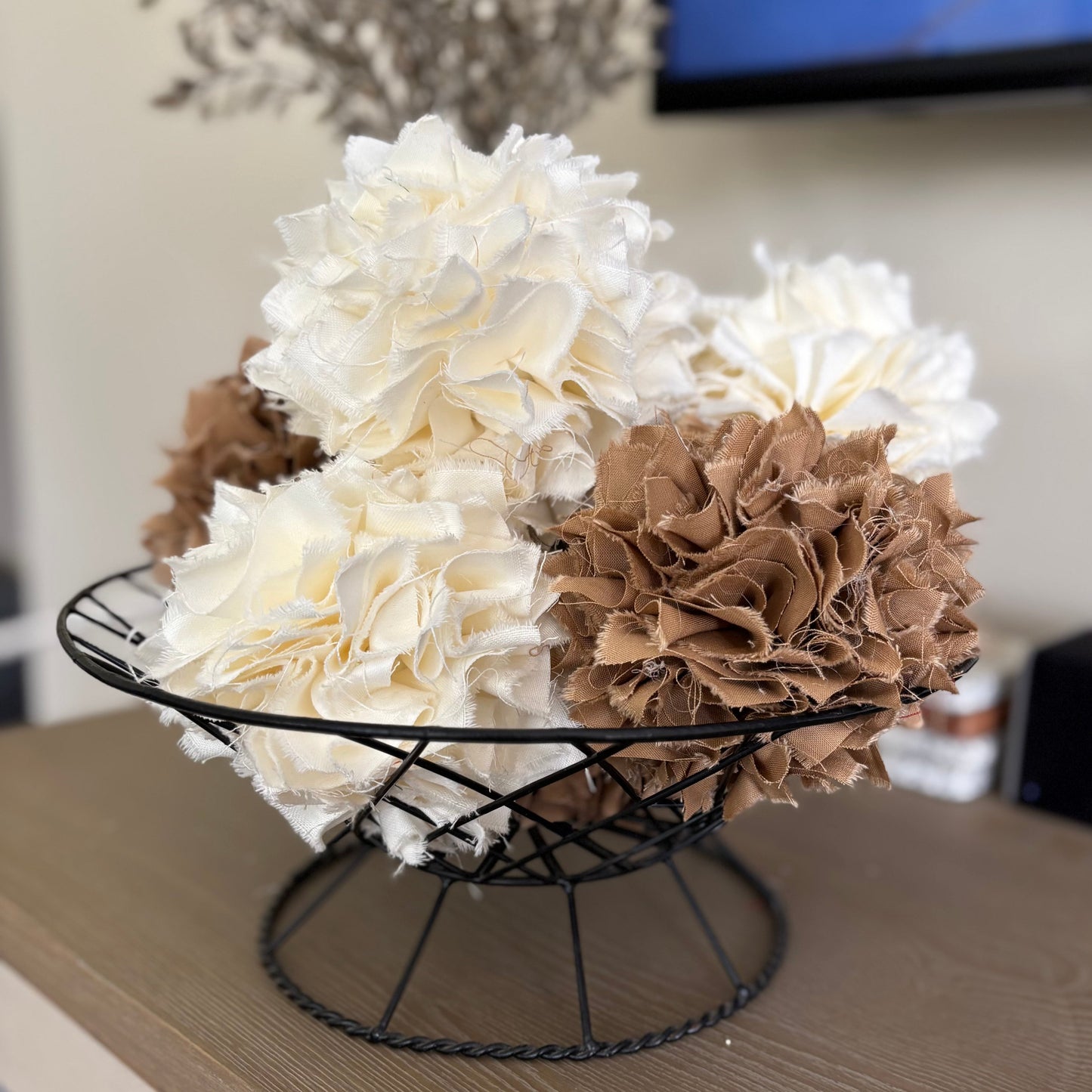 Neutral Rag Balls Bowl Fillers for Decorating Dough Bowls or Trays