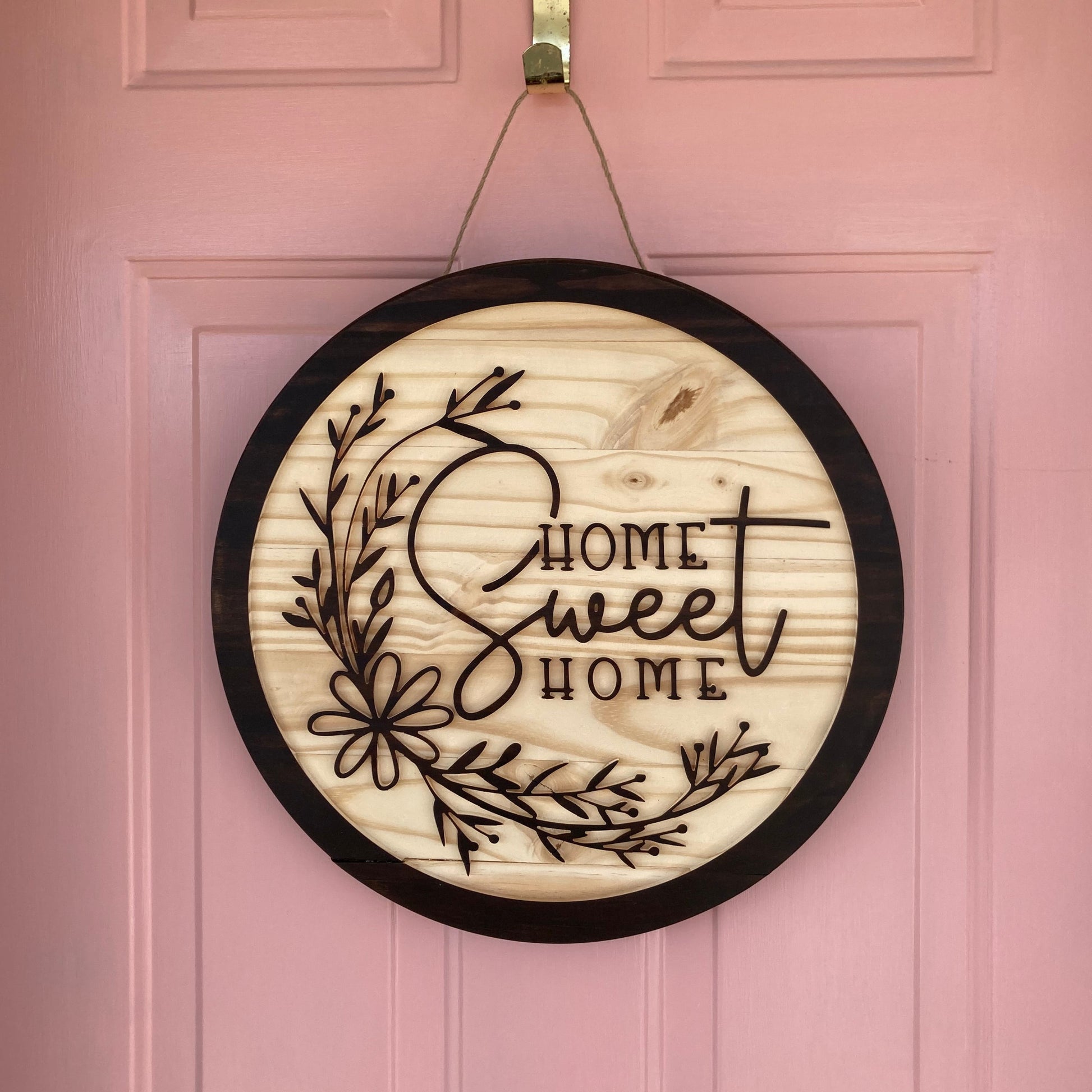 Home Sweet Home Round Wood Sign – Home Branded