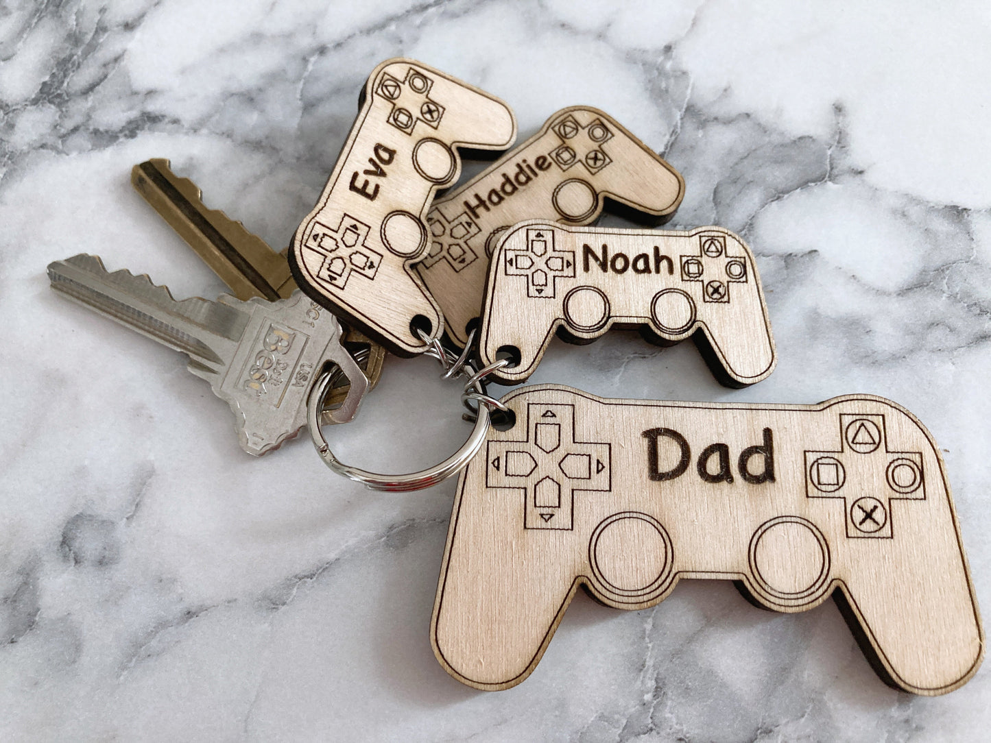 Personalized Video Game Controller Keychain for a Father's Day or Birthday Gift