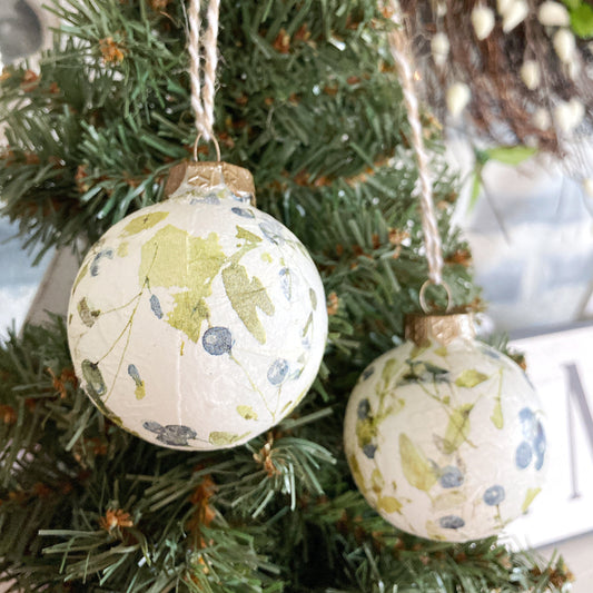 Sets of Blueberry Christmas Tree Decor, Farmhouse Christmas Ornaments Handmade