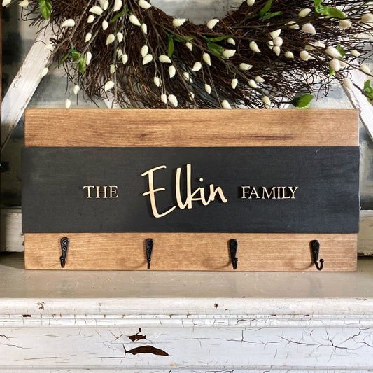 Personalized Key Holder, Dog Leash Hanger or Coat Rack For Your Entryway, Christmas Stocking Holder,